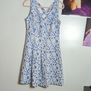 Just... Taylor Blue White Preppy Dress Size 8